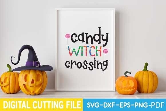 Candy Witch Crossing Svg: A Charming Graphics Asset for Crafts