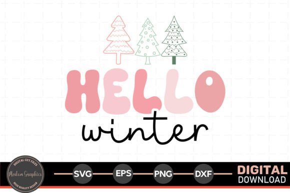 Hello Winter - Retro Christmas SVG for Crafts and Graphics
