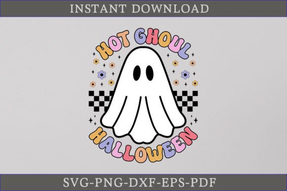 Hot Ghoul Halloween Retro SVG Cut File for Crafts and Graphics