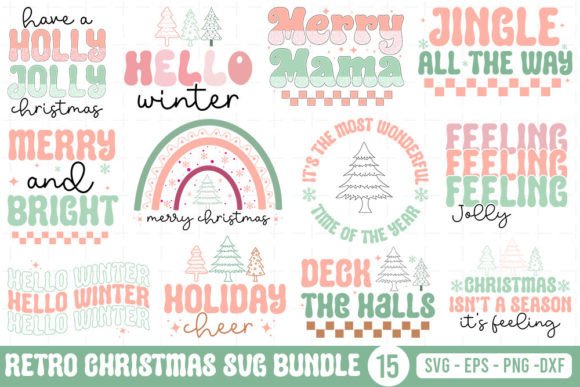 Retro Christmas Quotes SVG Bundle: A Graphics Gem for Crafts