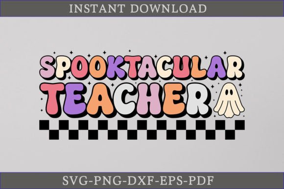 Spooktacular Teacher Halloween Retro SVG: A Crafts and Graphics Gem