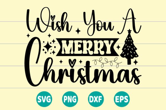 Wish You a Merry Christmas Retro SVG for Crafts